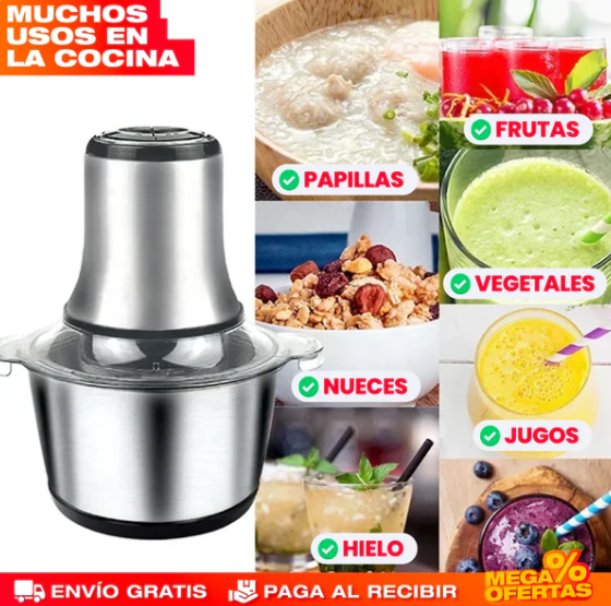 MOLINO PICADOR ELÉCTRICO ACERO INOXIDABLE 🔥2 LITROS🔥 (TAMAÑO GRANDE) - Minha loja
