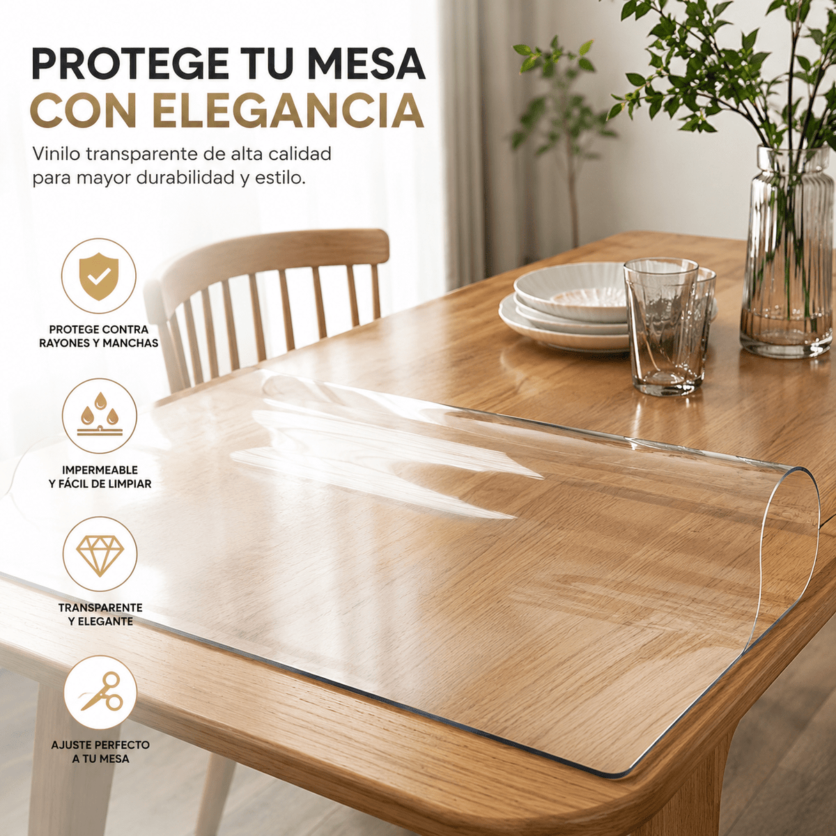 VINIL PLASTICO - PROTEGE TU MESA Y MANTÉNLA COMO NUEVA TODOS LOS DÍAS - Minha loja